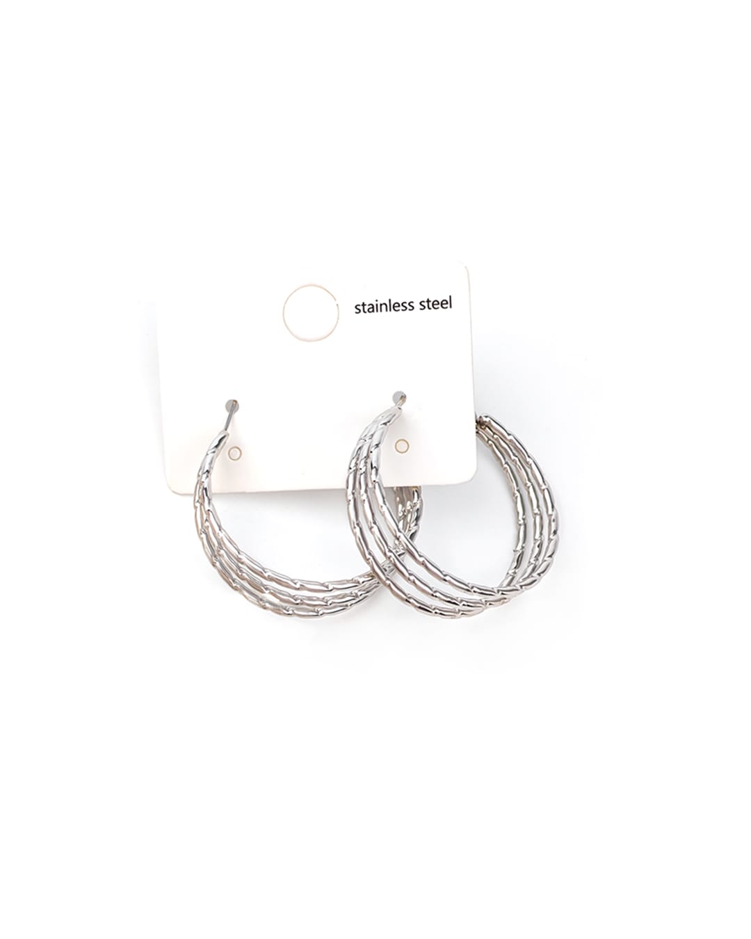 2-c (1) Σκουλαρίκια Κρίκοι με Τριπλό Στριφτό Σχέδιο JN-S139-35M - Image 1